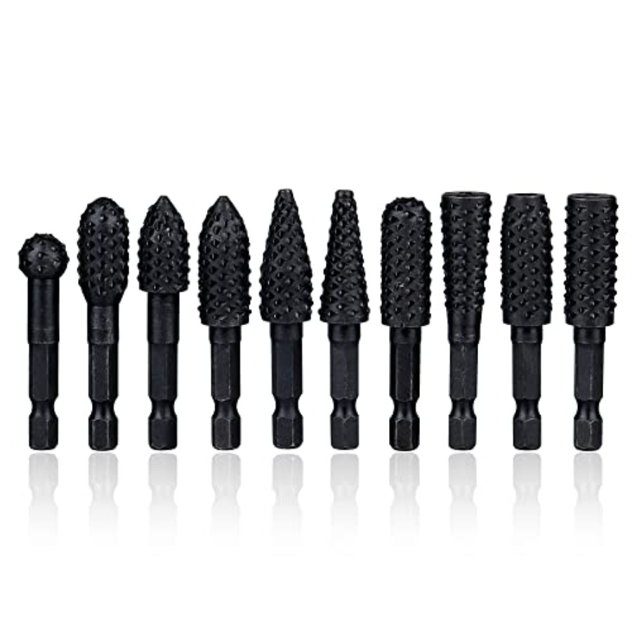 Drill Bit Set - 10 Pieces Rotary Burr Rasp Set,