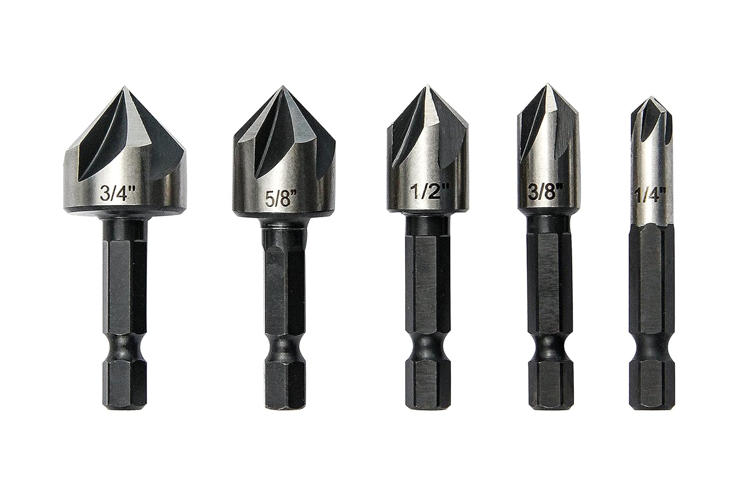 Drill Bit Set - 5 Pcs Countersink Drill Bit Set,