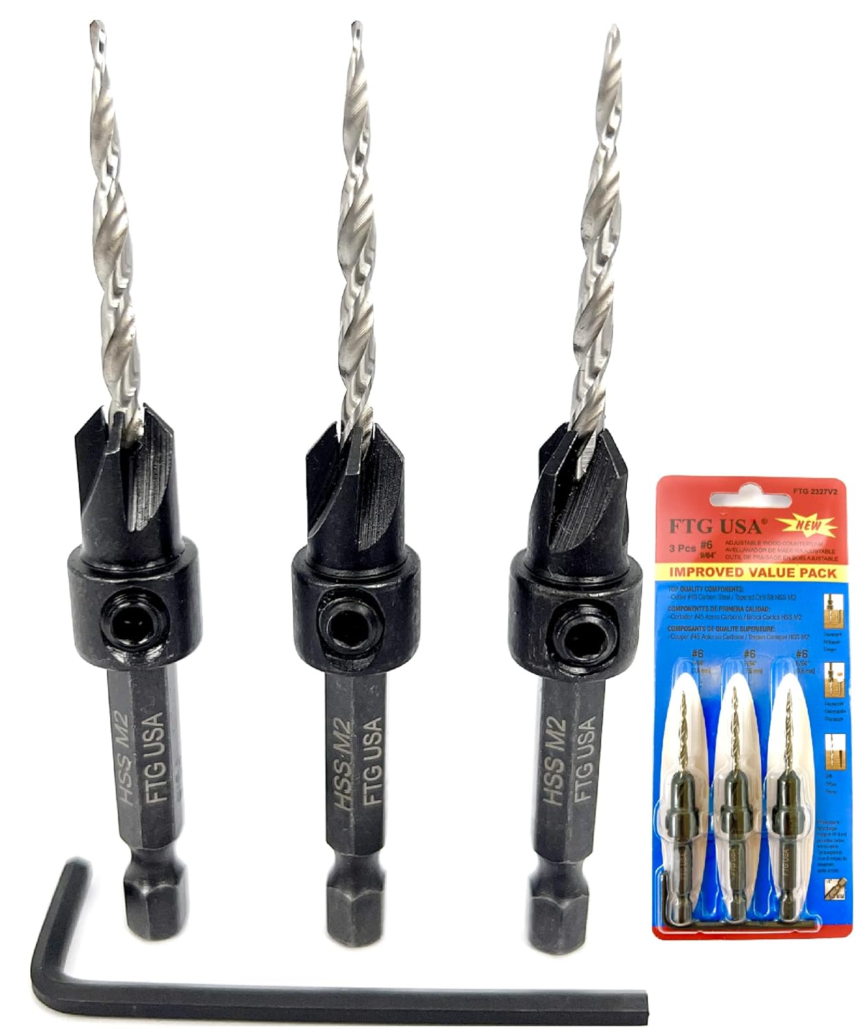 Drill Bit Set - 3 Pc #6 (9/64