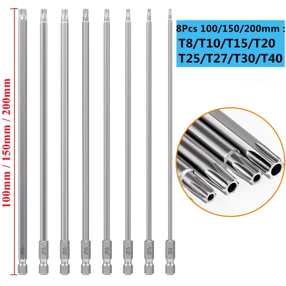 Drill Bit Set - 8PCS Torx Screwdriver Bit Set 1/4