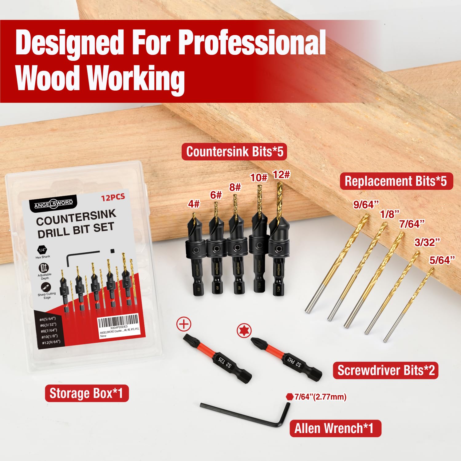 13 PCS Countersink Drill Bit S - đánh giá và giá Drill Bit Set