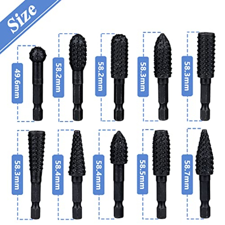 10 Pieces Rotary Burr Rasp Set - đánh giá và giá Drill Bit Set