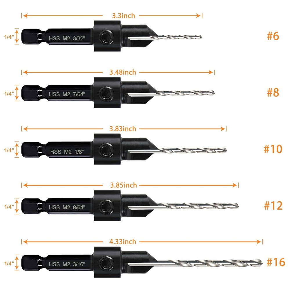 3-in-1 Countersink Drill Bit S - đánh giá và giá Drill Bit Set