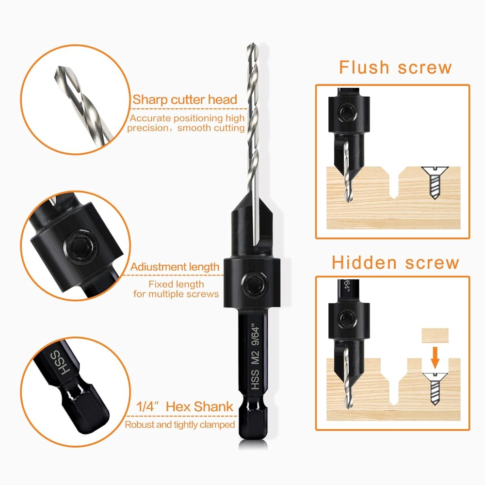 3-in-1 Countersink Drill Bit S - đánh giá và giá Drill Bit Set