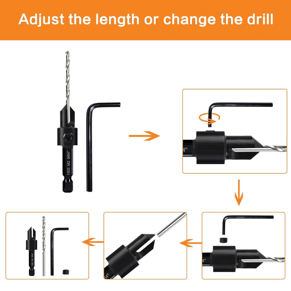 3-in-1 Countersink Drill Bit S - đánh giá và giá Drill Bit Set