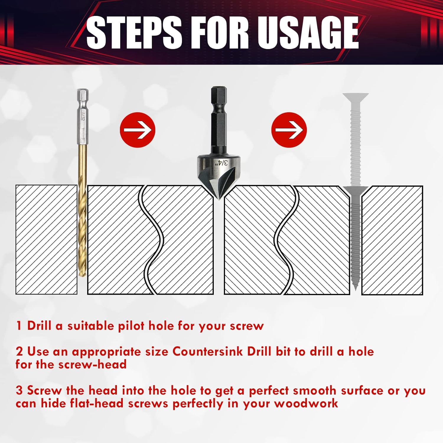 5 Pcs Countersink Drill Bit Se - đánh giá và giá Drill Bit Set