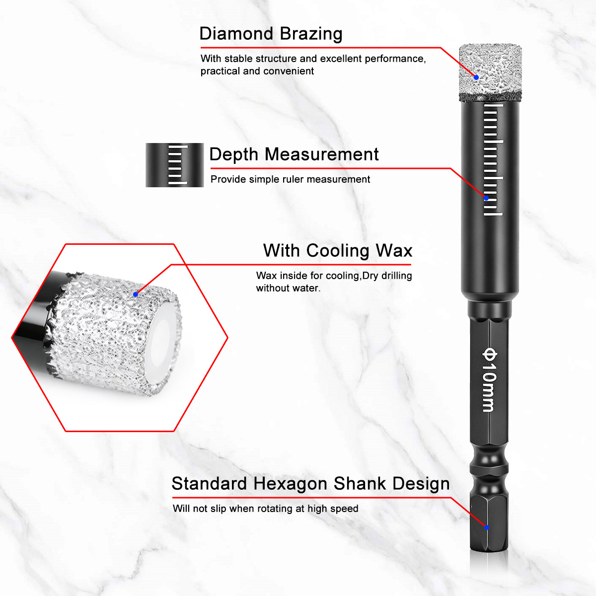 Brazed Dry Diamond Core Bits S - đánh giá và giá Drill Bit Set
