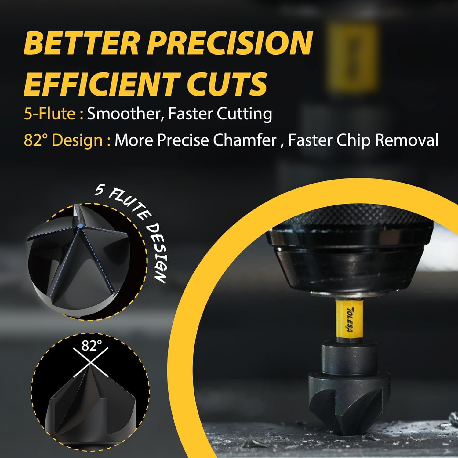 5-Piece 82° Countersink Drill  - đánh giá và giá Drill Bit Set