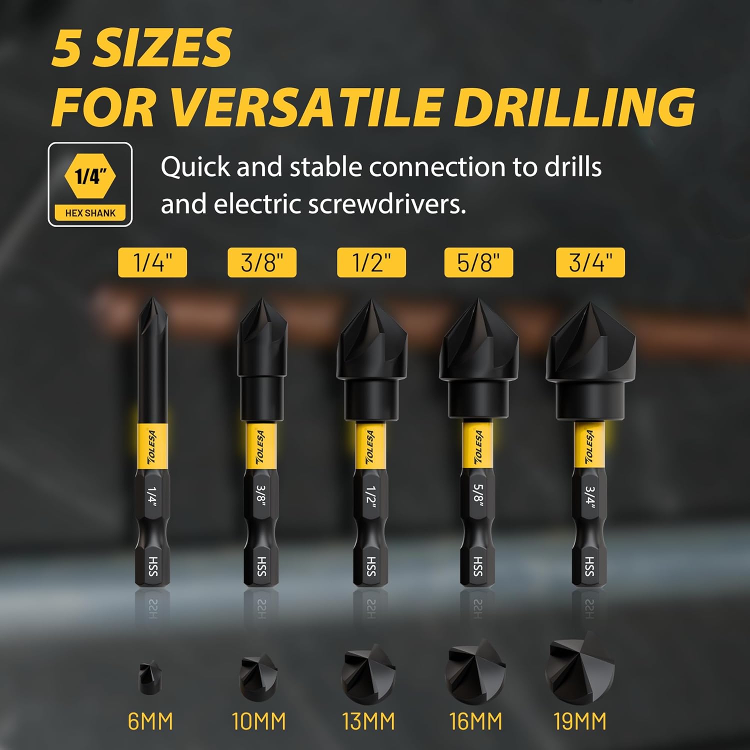 5-Piece 82° Countersink Drill  - đánh giá và giá Drill Bit Set