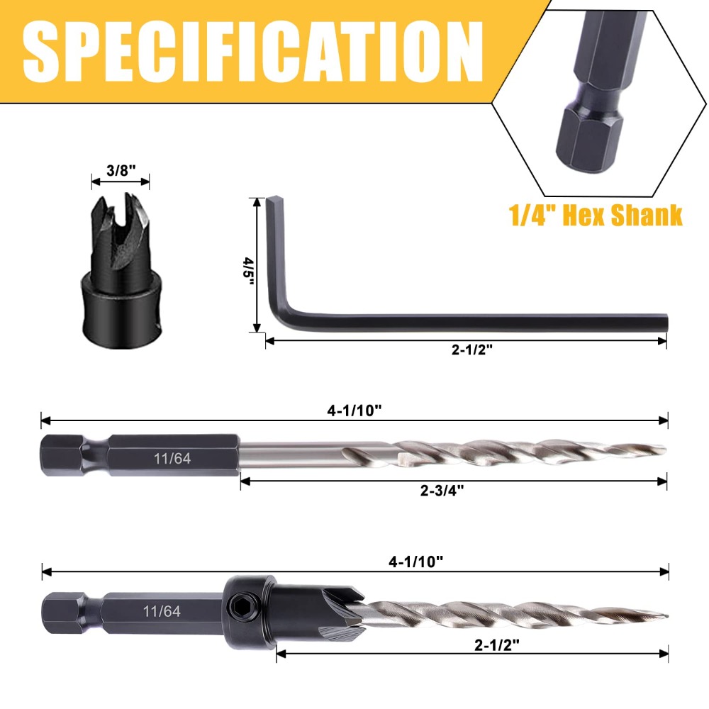 9-Piece Wood Countersink Drill - đánh giá và giá Drill Bit Set