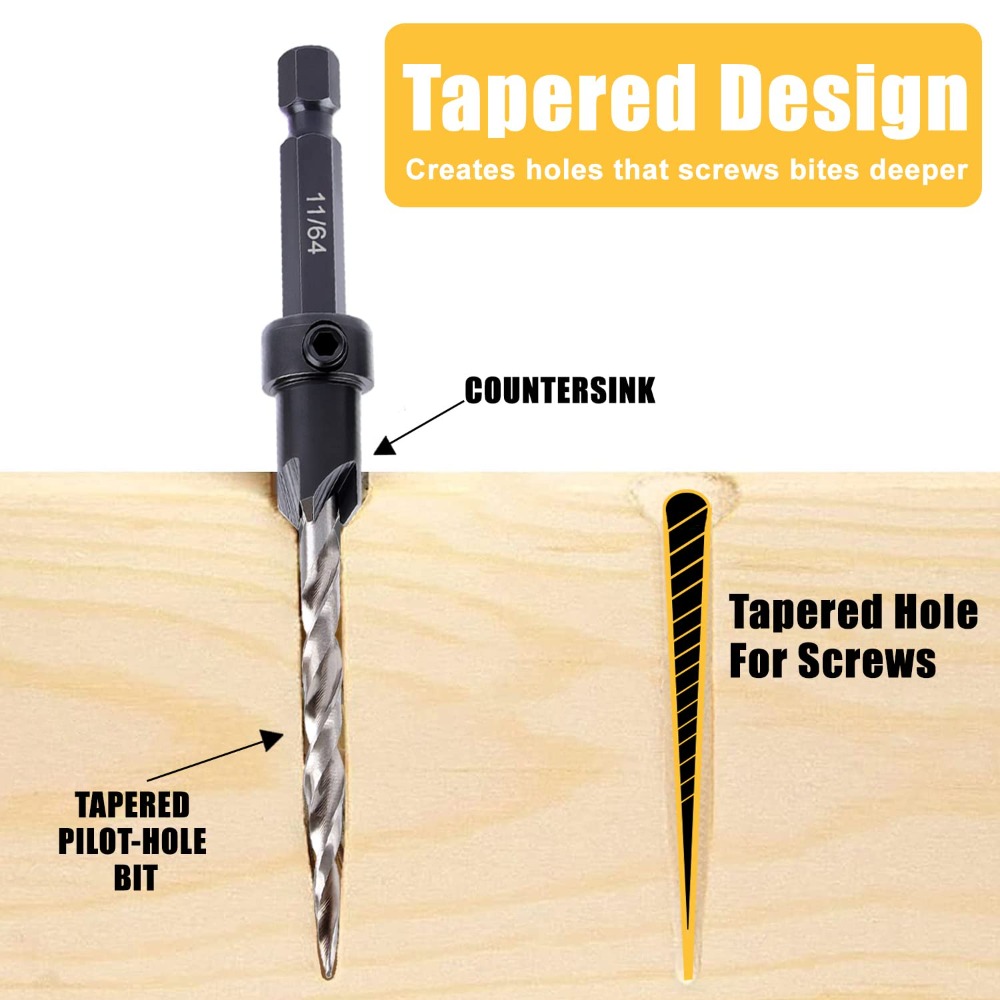 9-Piece Wood Countersink Drill - đánh giá và giá Drill Bit Set